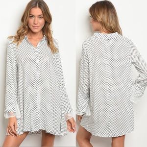 Bella Polka Dot Button Up shirt Dress